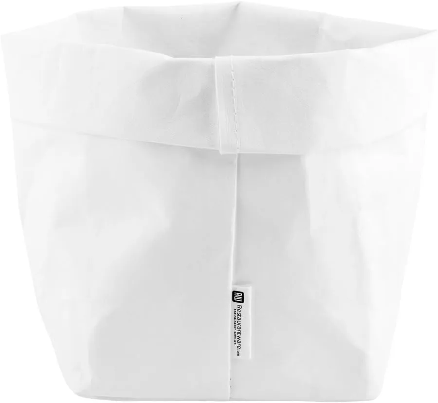 DuraLux 6.3 x 9.8 Inch Washable Grocery Bag, 1 Heavy-Duty Paper Bag Flower Pot - Reusable, Store Produce Or Plants, White Paper Eco-Friendly Shopping Bag, For Organizing Pantries Or Kitchens