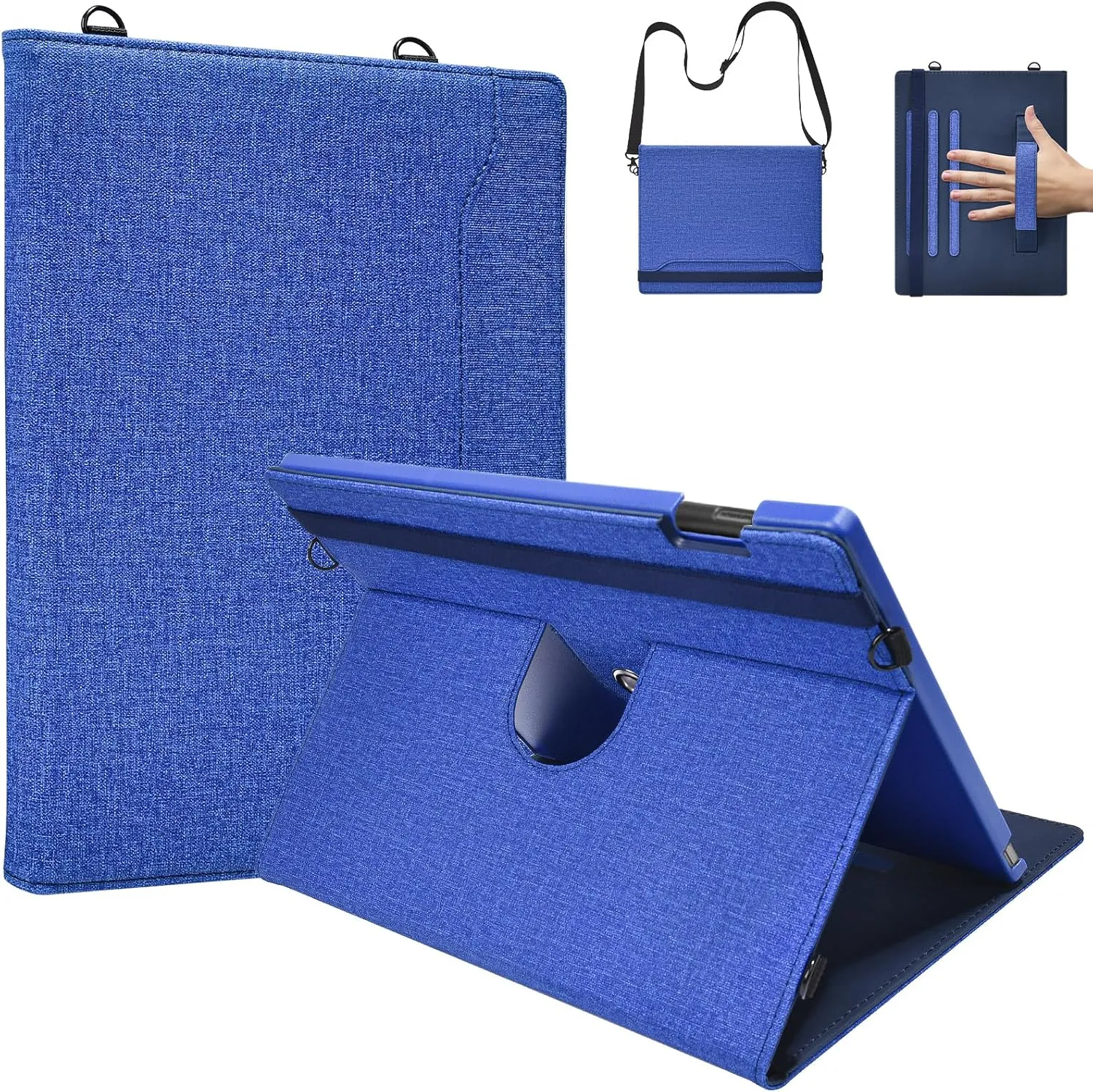E NET-CASE Case for Remarkable Paper Pro, 360 Degree Rotating Stand Cover with Pen Holder/Hand Strap/Carrying Shoulder Strap & Auto Sleep/Wake for Remarkable Paper Pro 11.8" 2024 Released (Blue)