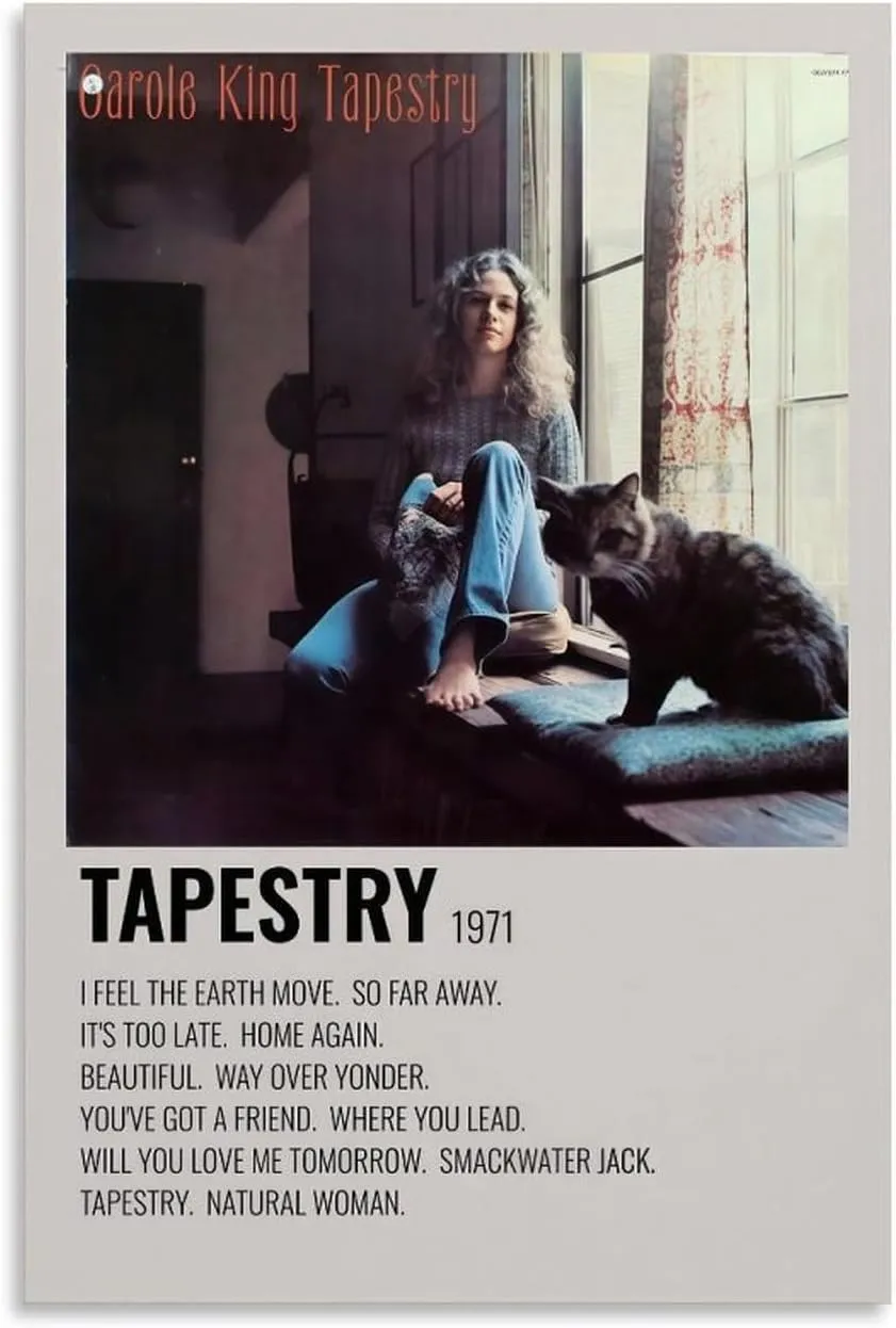 EAZBRIDGE Tapestry - Carole King Canvas Poster Wall Art Decor Print Picture Paintings for Living Room Bedroom Decoration Unframe-style 12x18inch(30x45cm)