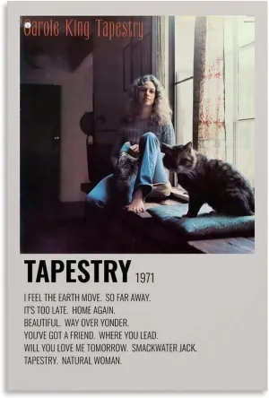 EAZBRIDGE Tapestry - Carole King Canvas Poster Wall Art Decor Print Picture Paintings for Living Room Bedroom Decoration Unframe-style 12x18inch(30x45cm)