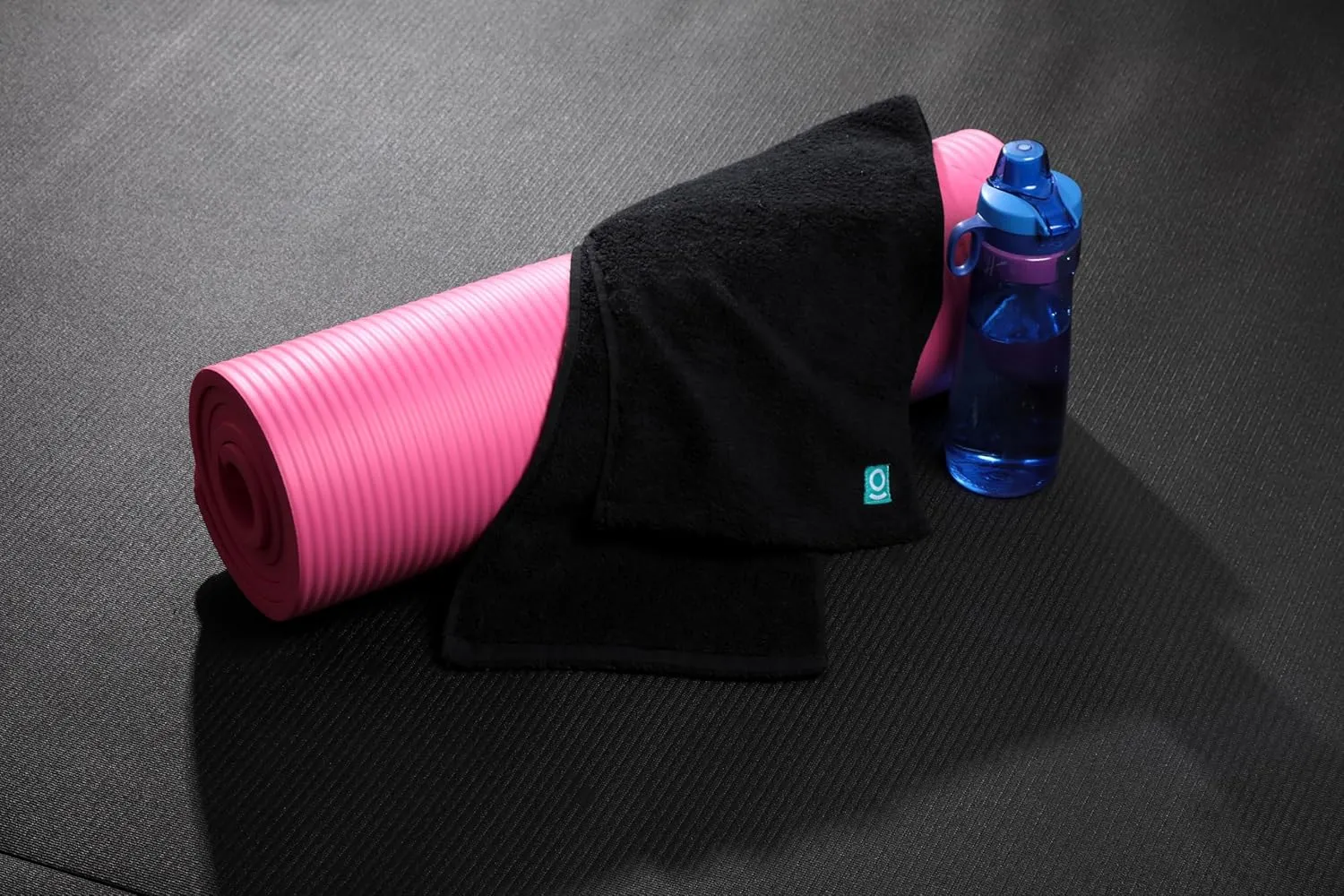 Eco Friendly Gym Towel for Working Out - Soft and Absorbent Cotton Exercise Towel - No Synthetic Microfibers or Plastics - Sweat Towel for Gym, Fitness, Sports, Yoga - Black - 1 Pc