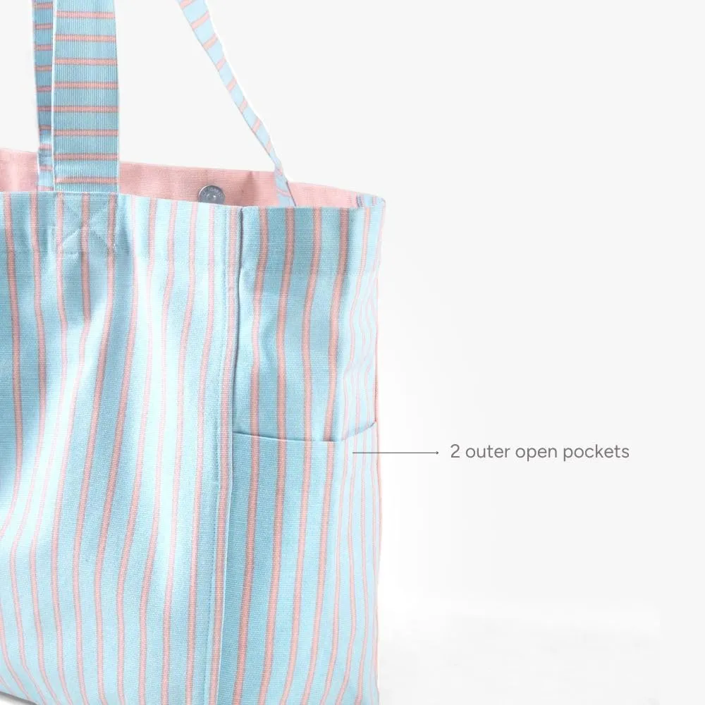 Ecoright Aesthetic Canvas Tote Bag for Women Large Zipper Tote Bags with Pocket, Womens Tote Bag for Yoga, Work, Beach