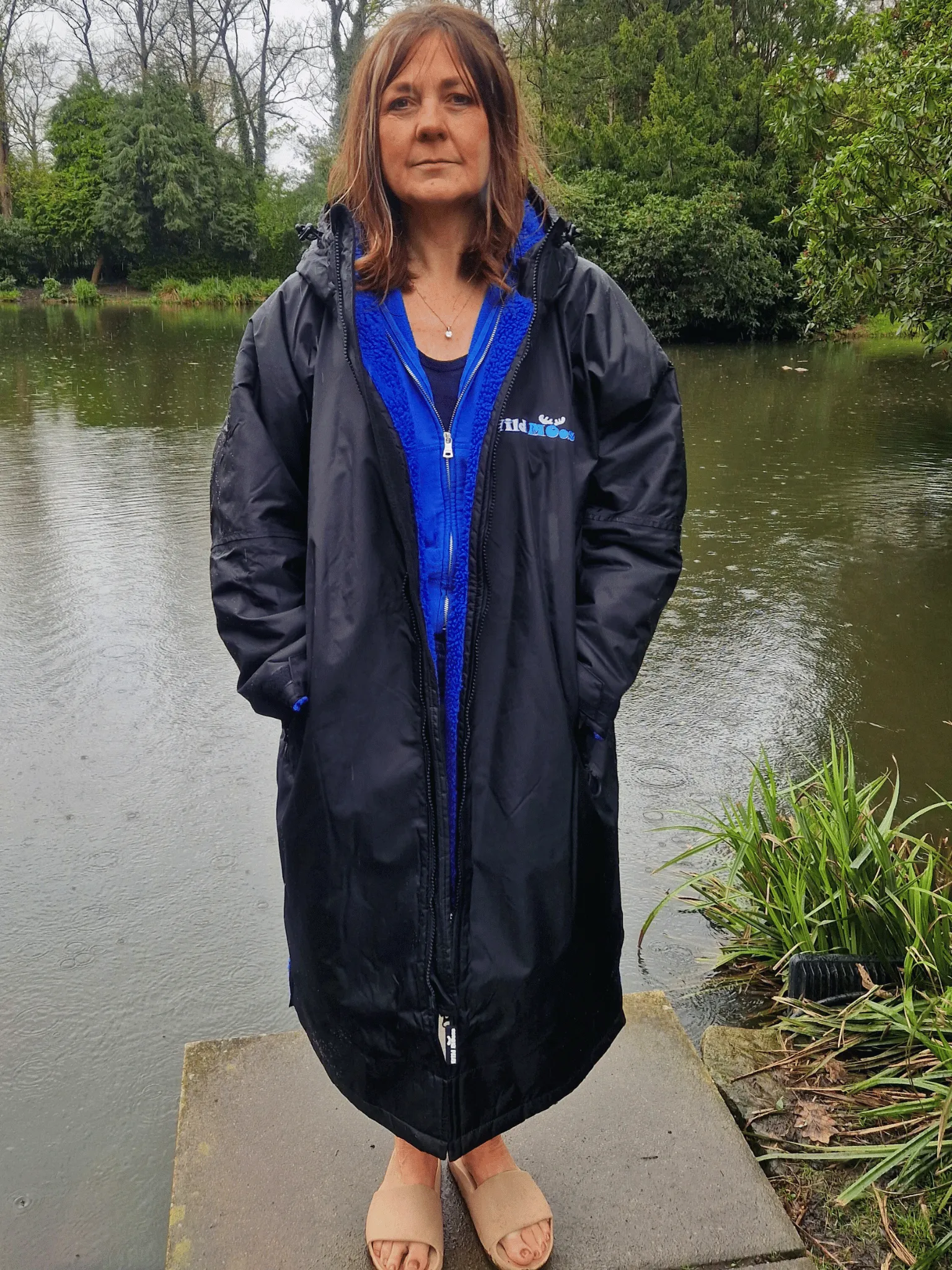 Electric Moose Eco - long sleeve changing robe - black/electric blue