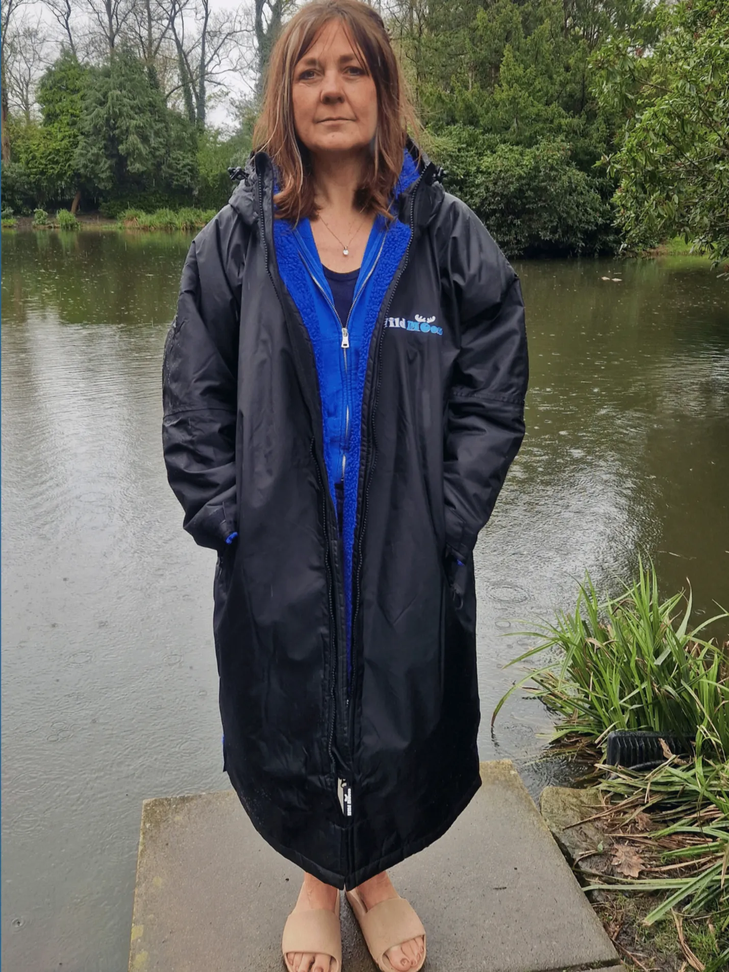 Electric Moose Eco - long sleeve changing robe - black/electric blue
