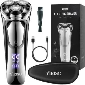 Electric Razor for Men, Men’s Electric Shavers, Wet & Dry Shaver with Pop-up Trimmer, USB-C Rechargeable Waterproof Portable Shaver with LCD Display/Travel Organizer/Travel Lock Ideal Men Gift
