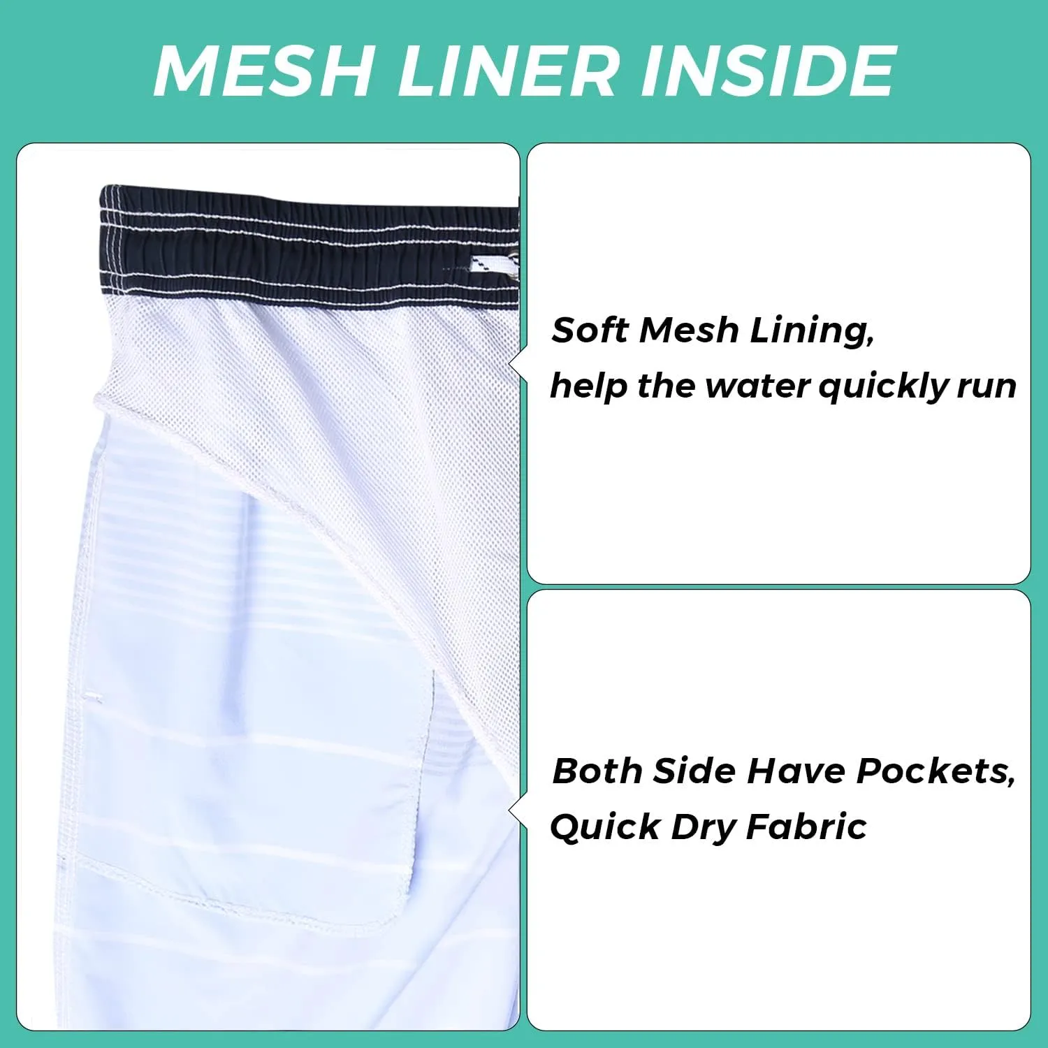 ELETOP Men's Swim Trunks Quick Dry Bathing Suit Swimming Board Shorts Mesh Lining Beach Swimwear