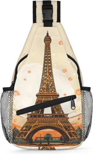 Elfa Tower Tree Tornado Sling Backpack for Women Men Waterproof Antitheft Chest Bag Lightweight Travel Crossbody Shoulder Bag for Shopping Outdoor Leisure Sports Mountaineering Riding