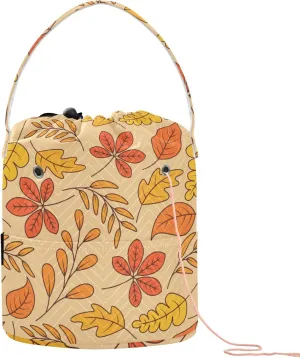 ElliTarr Crochet Bag Yarn Bag with Handle Portable Knitting Project Bag Travel Yarn Storage Organizer Holder Case Fall Leaves