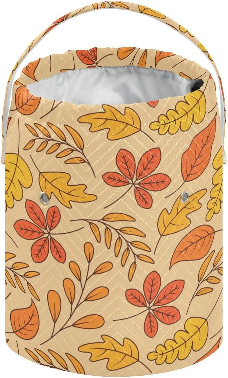 ElliTarr Crochet Bag Yarn Bag with Handle Portable Knitting Project Bag Travel Yarn Storage Organizer Holder Case Fall Leaves