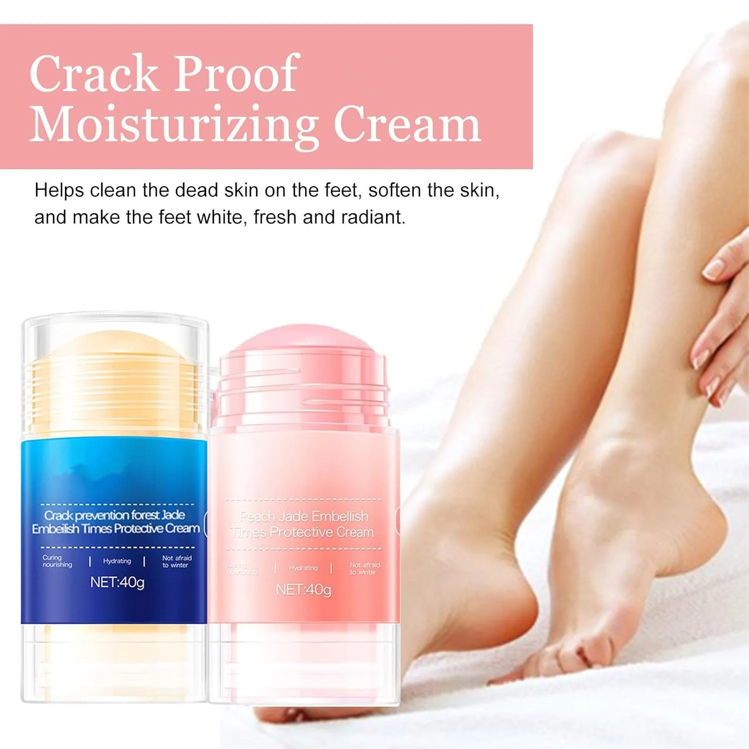 Equrhsa Foot Care Cream Cracked Feet, Eourhsa Crack Feet Prevention Stick, Equersha FootBalm, Flairaura, Foot Balm Stick for Dry Cracked Feets, Anti Cracking Foot Cream Roll On, Moisturizing (2*MIX)