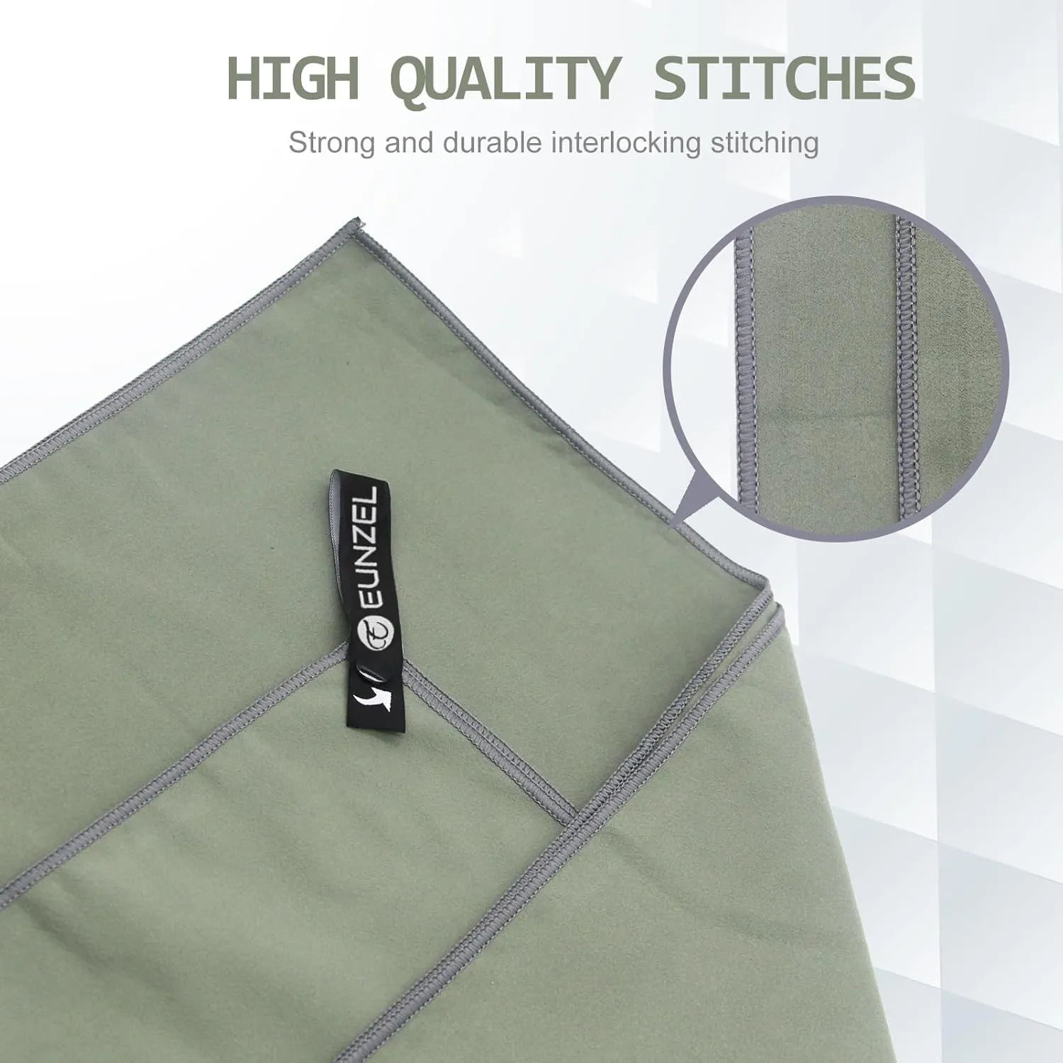 Eunzel 2 Set Quick Dry Camping Towel, Microfiber Travel Towel Super Absorbent Fast Drying Towel for Camping, Beach, Gym, Backpacking & Swimming(Two 3-Piece Towel Sets, Army Green)