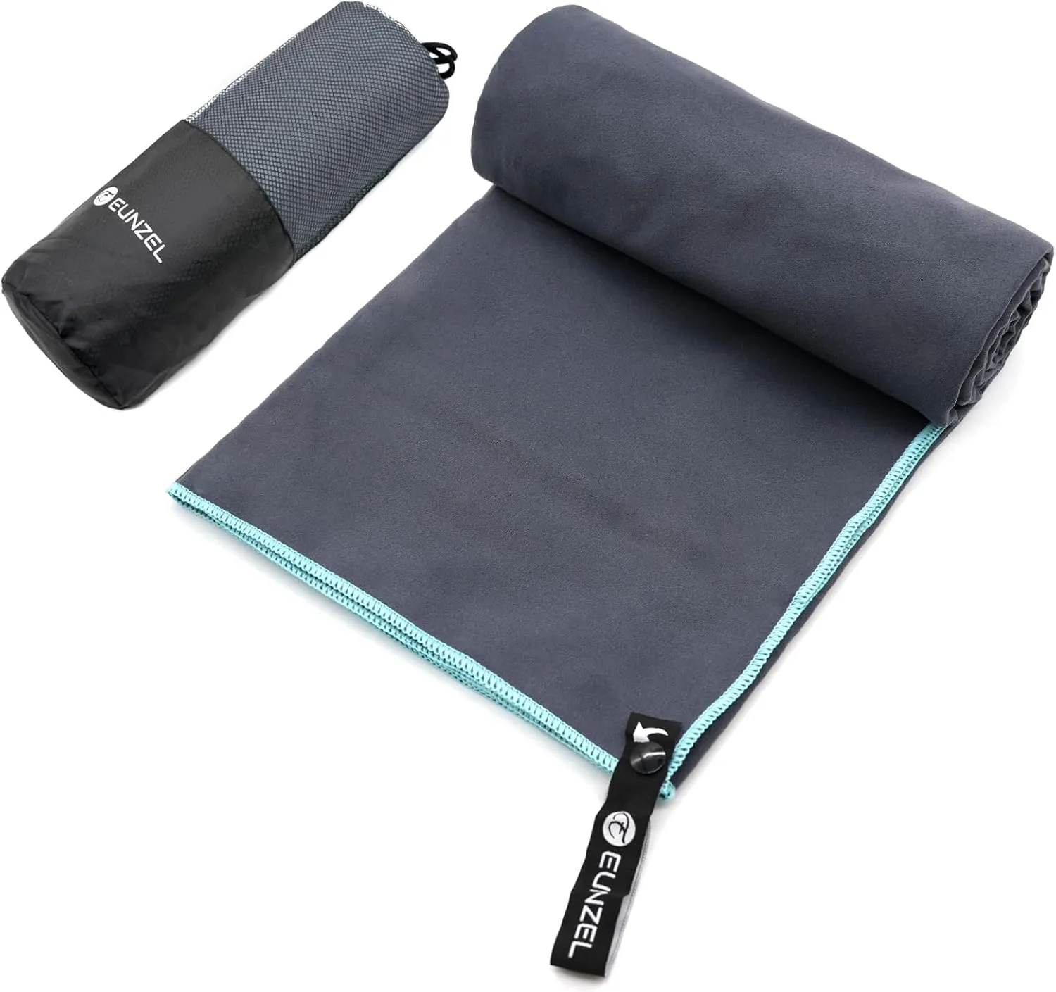 Eunzel Quick Dry Camping Towel, Microfiber Travel Towel Super Absorbent Fast Drying Towel for Camping, Beach, Gym, Backpacking, Yoga & Swimming(40" x 72", Grey)
