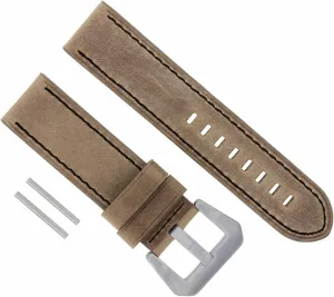 Ewatchparts 20mm Leather Watch Band Strap Compatible With Panerai 111 119 244 159 241 GMT Sand Black