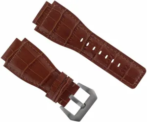 Ewatchparts 24mm Leather Watch Band Strap Compatible With (42mm/46mm) Bell & Ross BR-01-BR-03 Watch Tan