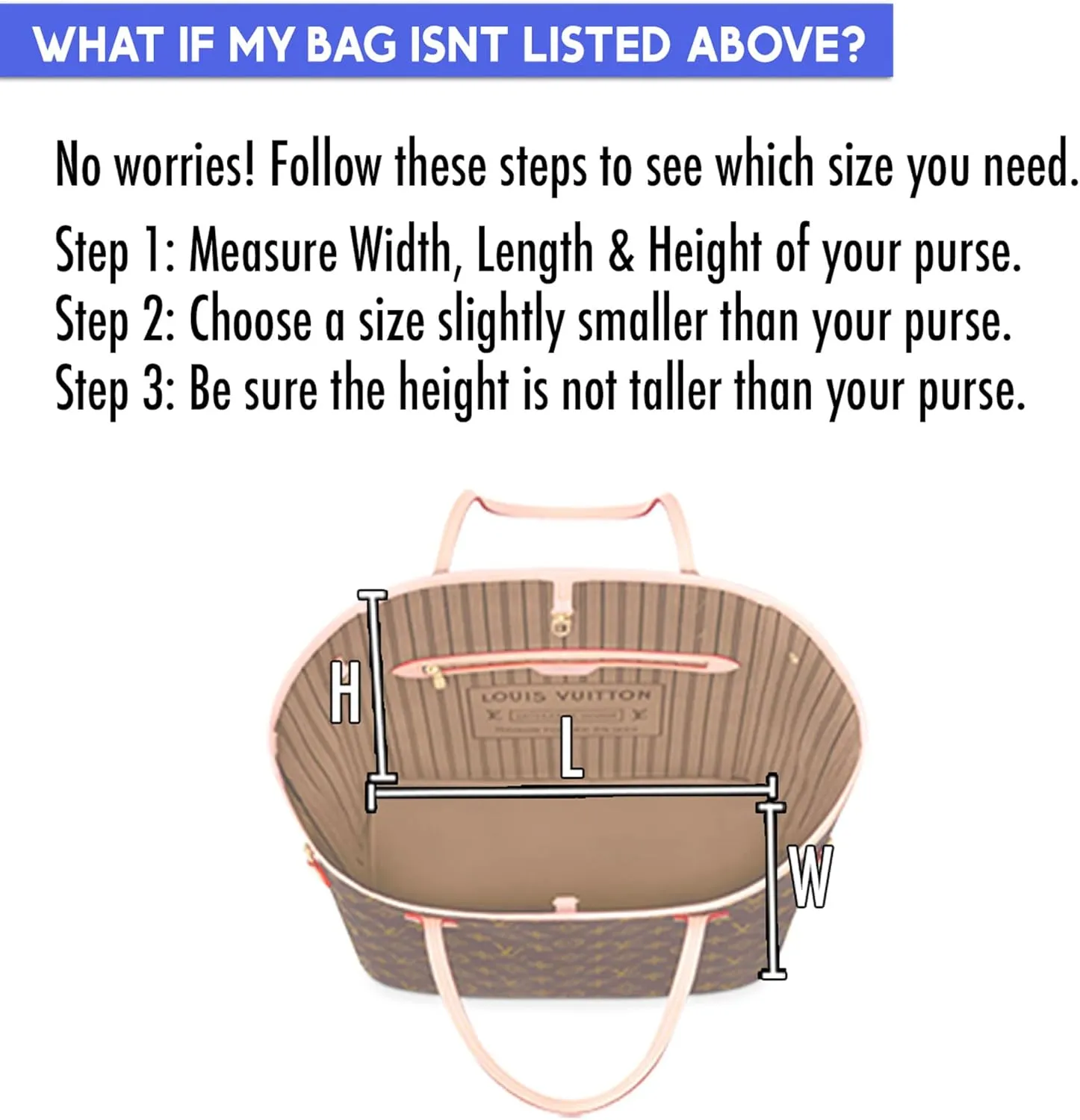 Exclusive Zippered Purse Organizer Insert For Handbags, Shaper For Speedy, Neverfull, On The Go & Graceful Totes (Extra Jumbo, Tan)