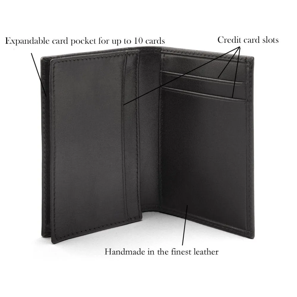 Expandable Leather Business Card Case - Black