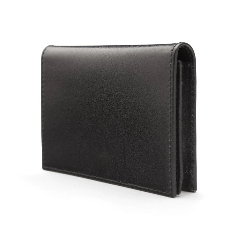 Expandable Leather Business Card Case - Black