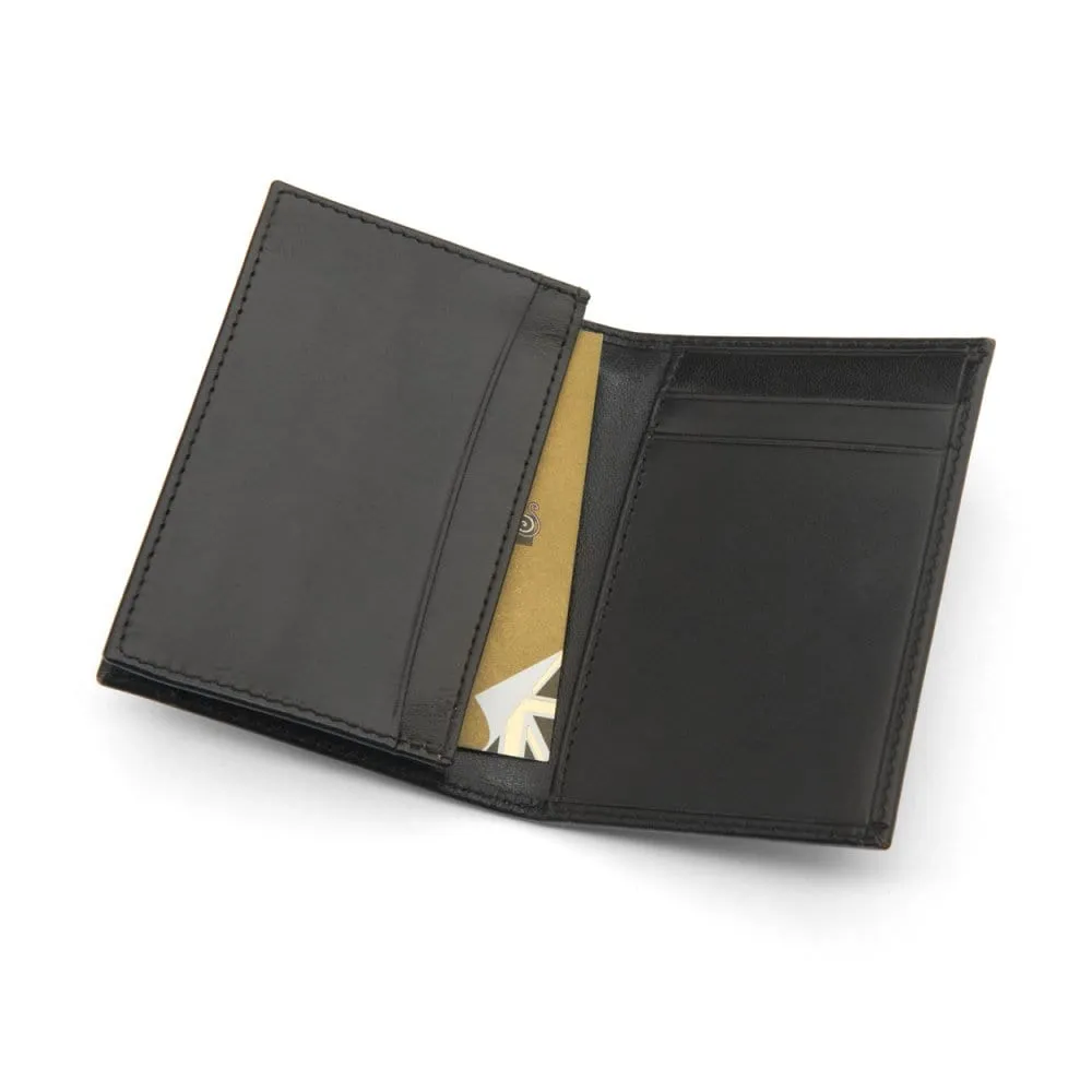 Expandable Leather Business Card Case - Black