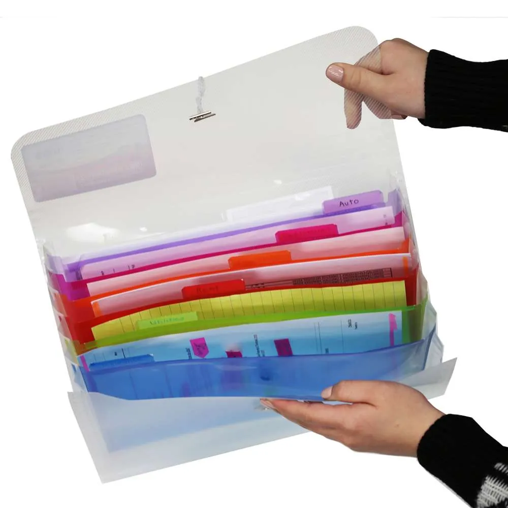 Expanding File A4/Letter Size Rainbow Poly 7-Pocket