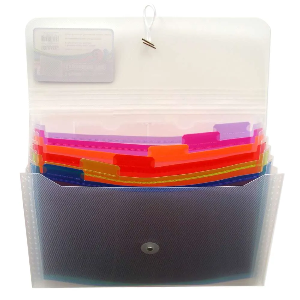 Expanding File A4/Letter Size Rainbow Poly 7-Pocket