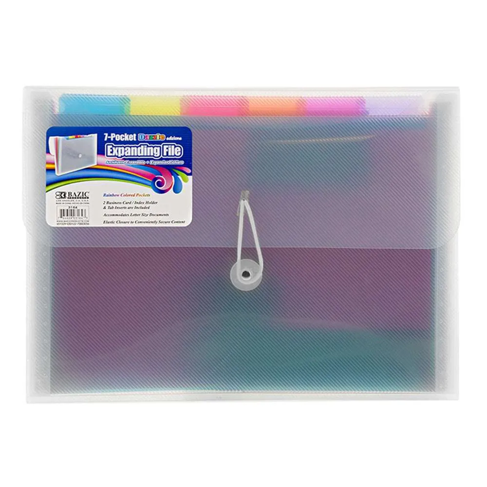 Expanding File A4/Letter Size Rainbow Poly 7-Pocket