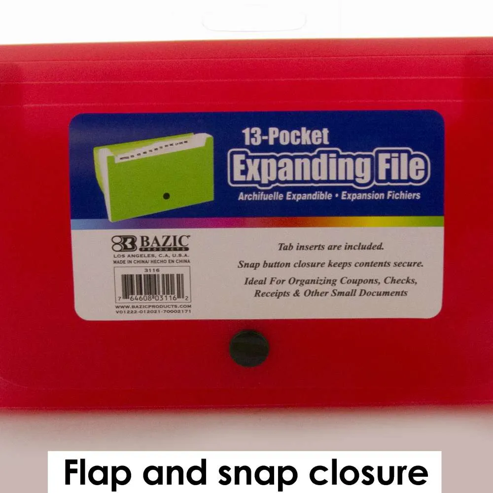 Expanding File Check / Coupon Size 13-Pockets