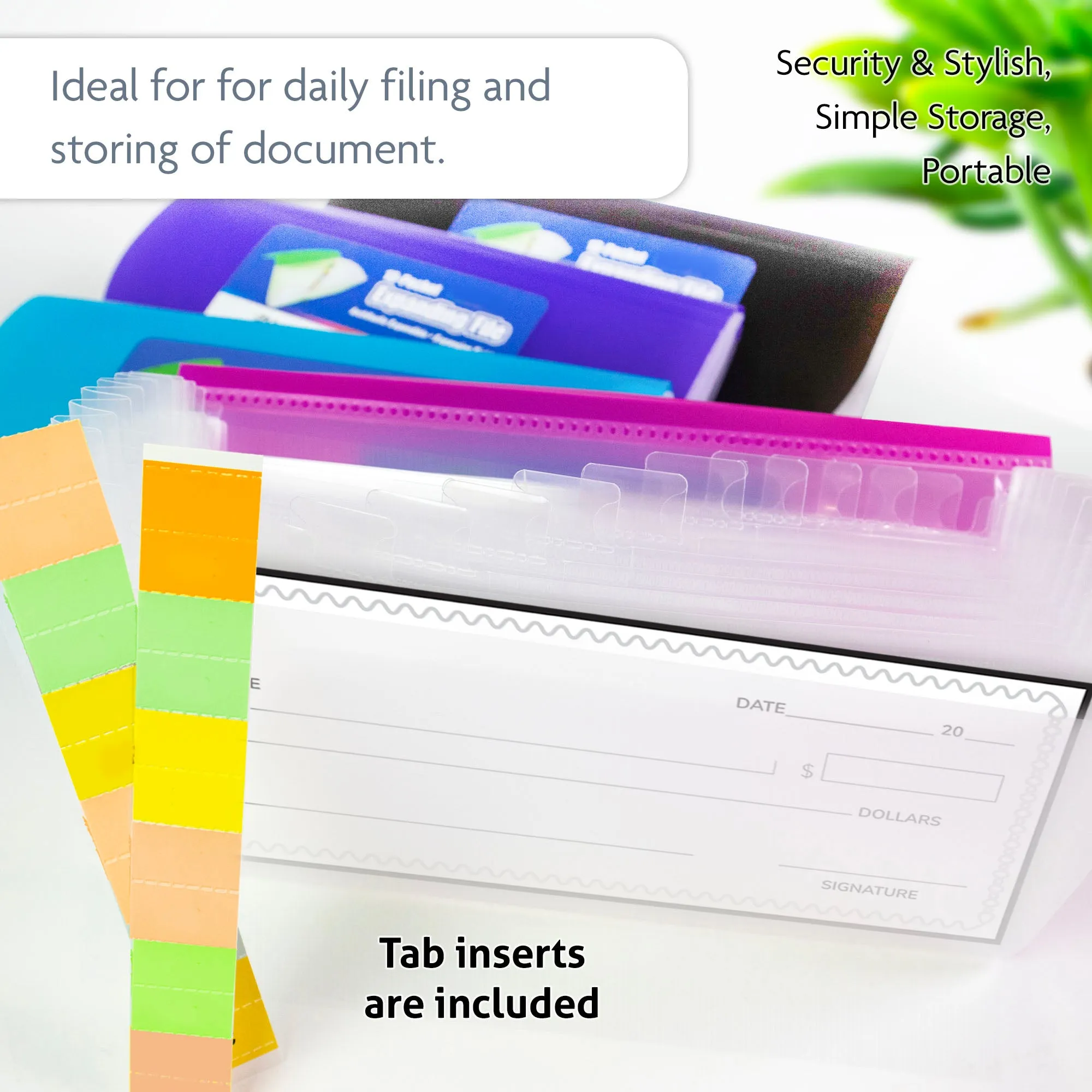 Expanding File Check Size Poly 13-Pocket