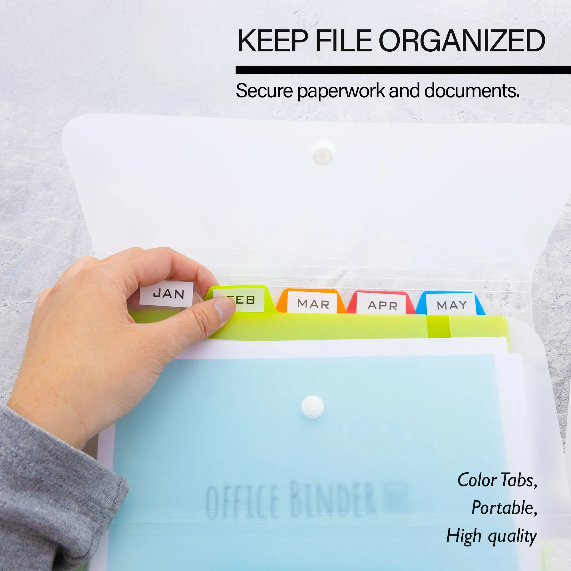 Expanding File Folder Letter Size Vertical Poly 5-Pocket