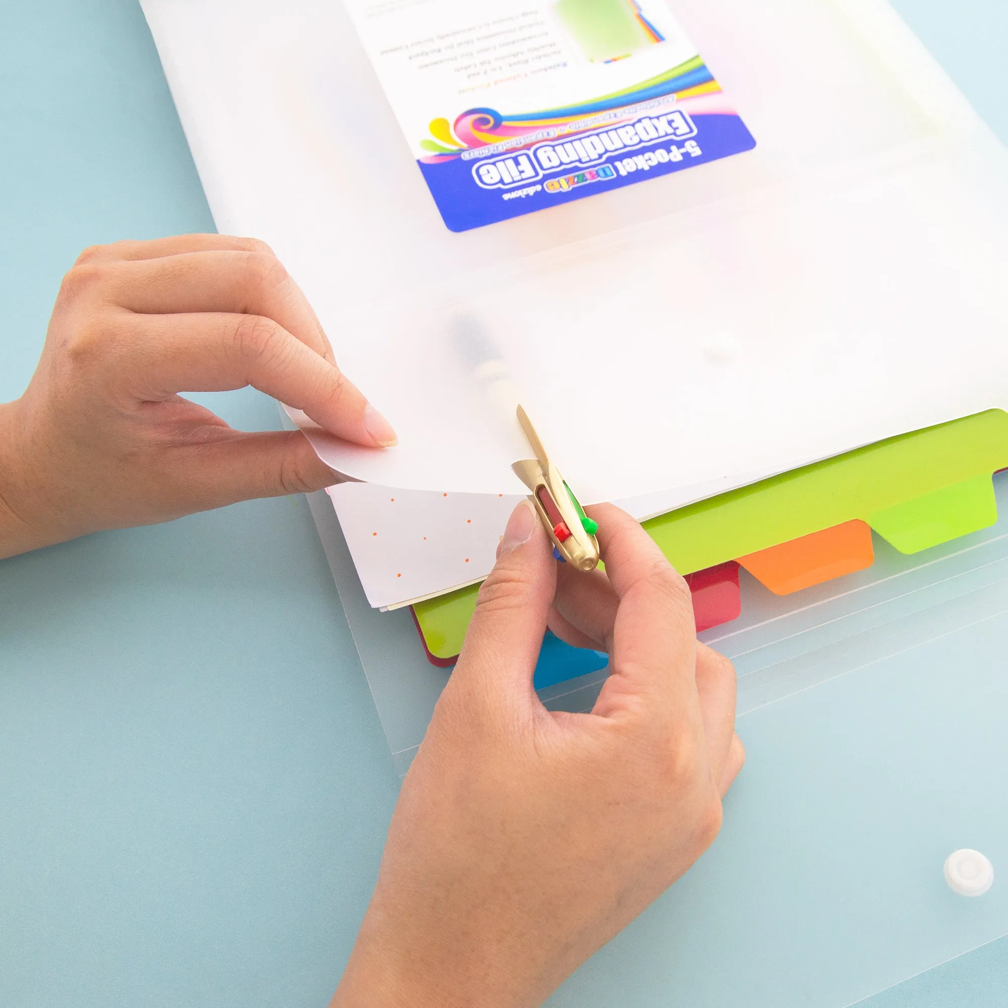 Expanding File Folder Letter Size Vertical Poly 5-Pocket
