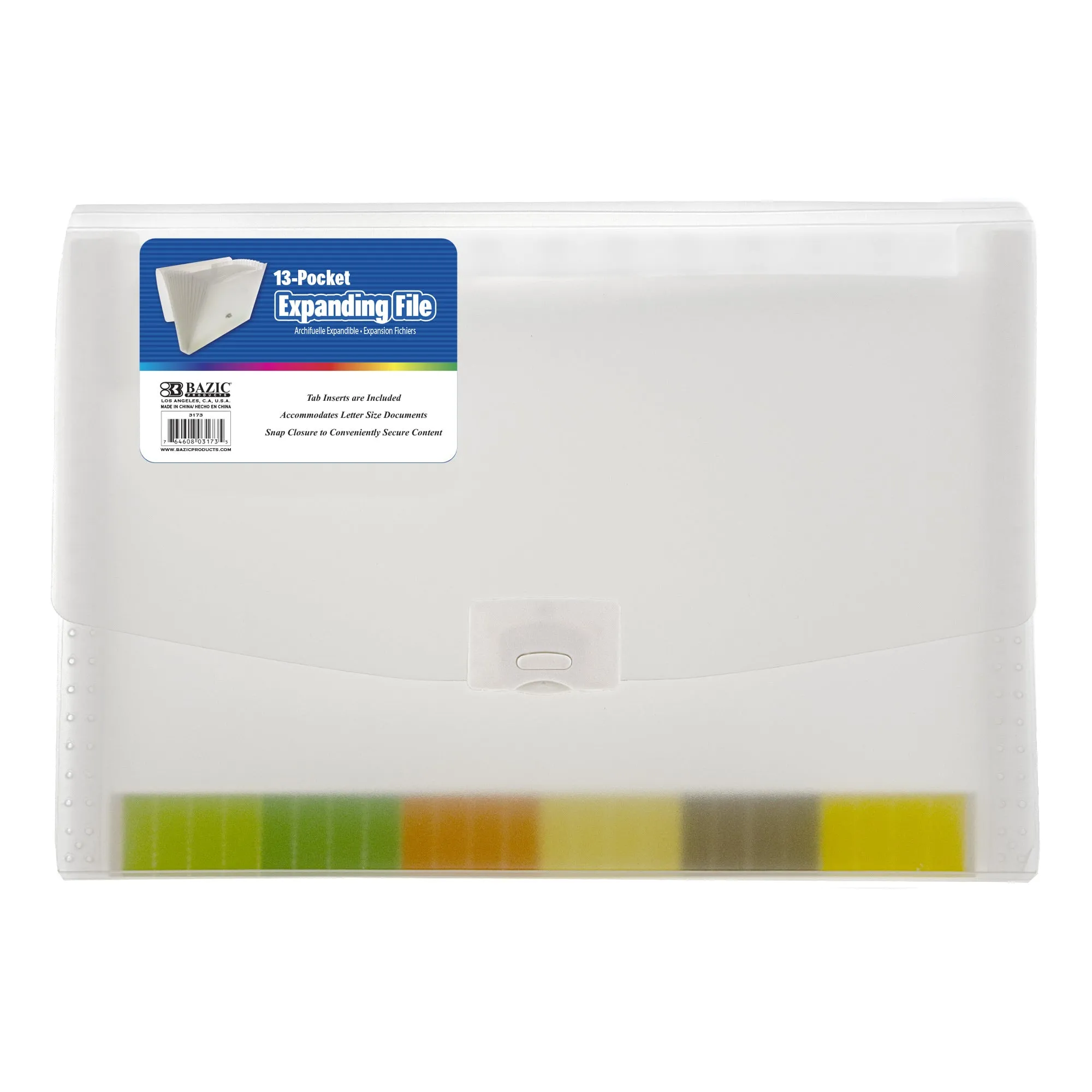 Expanding File Letter Size Translucent Poly 13-Pocket