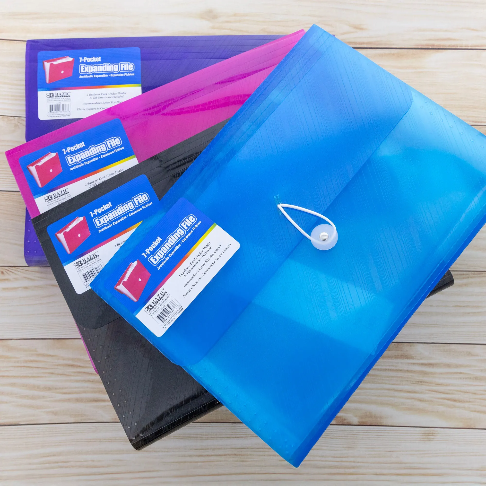 Expanding File Letter Size Translucent  Poly 7-Pocket