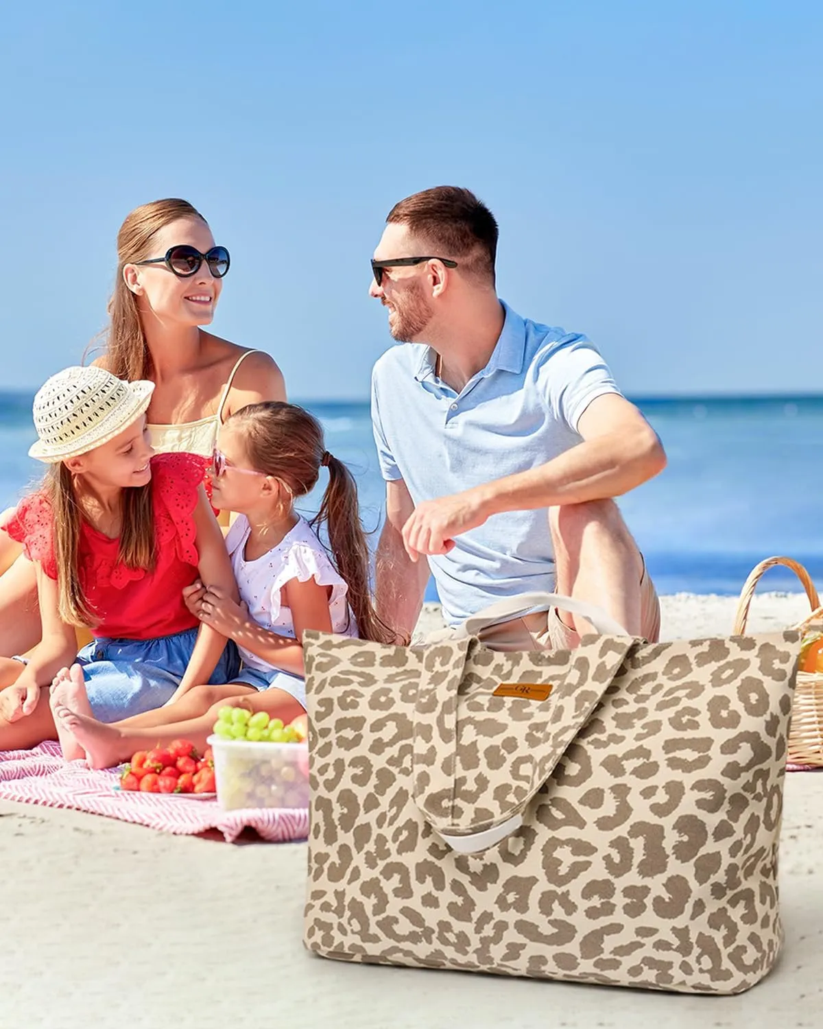 Extra Large Beach Bag for Women - Waterproof Sandproof Over-Size Carry On Beach Tote with 5 Pockets Gifts for Women