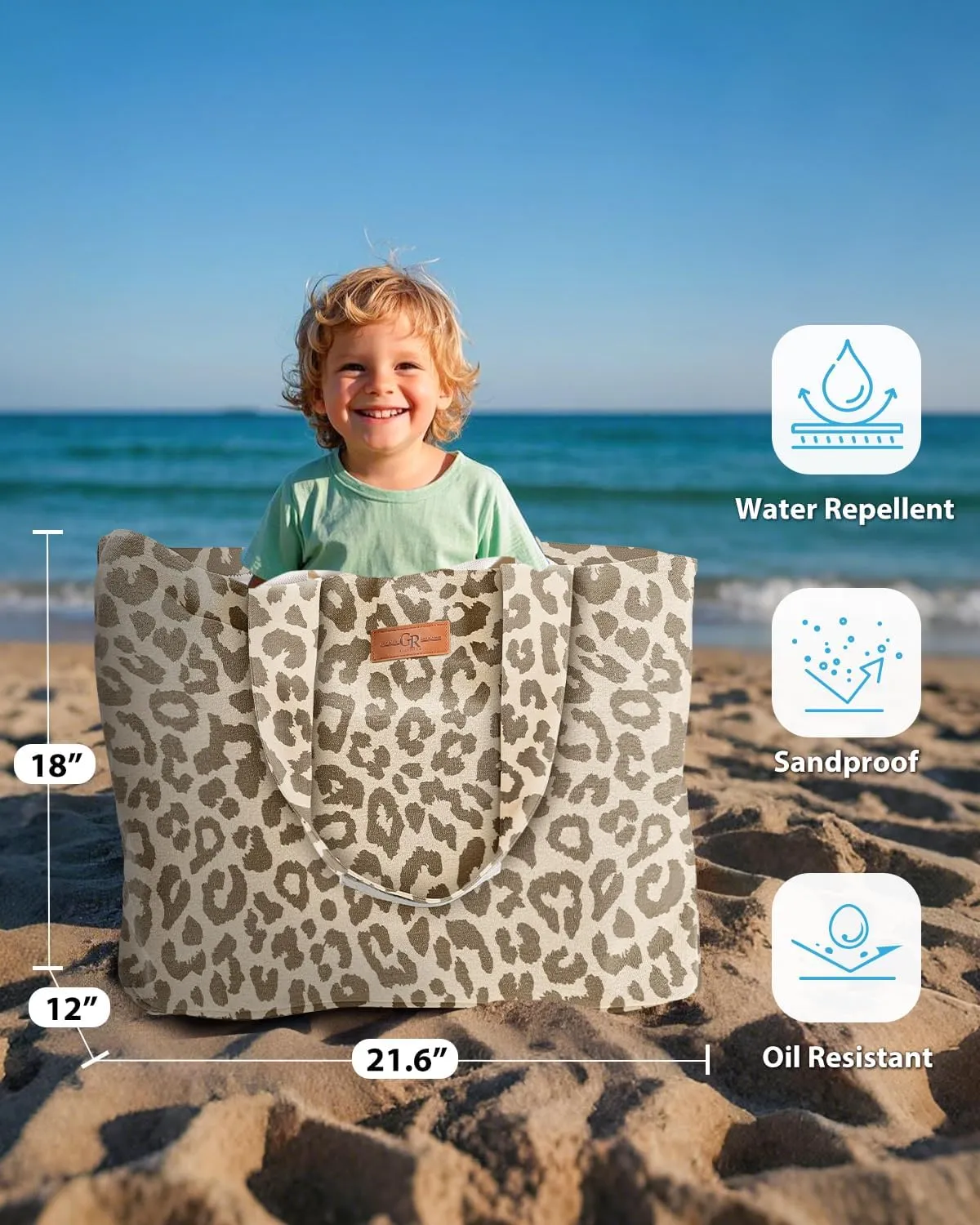 Extra Large Beach Bag for Women - Waterproof Sandproof Over-Size Carry On Beach Tote with 5 Pockets Gifts for Women