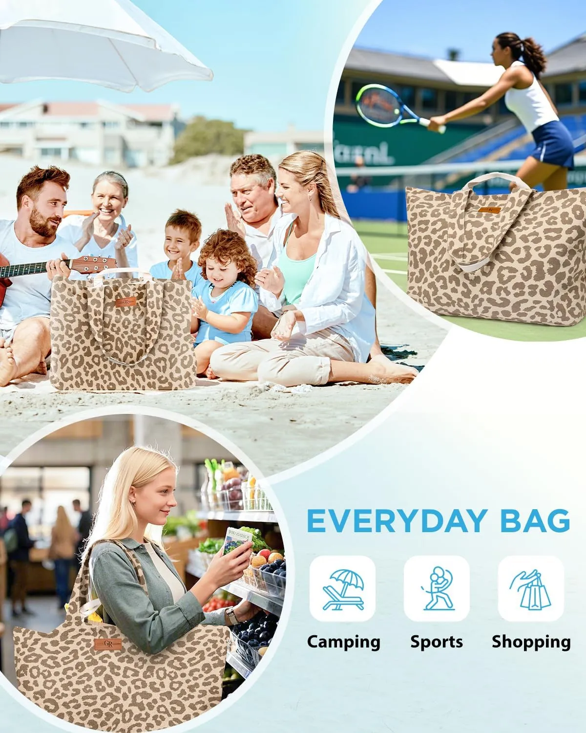 Extra Large Beach Bag for Women - Waterproof Sandproof Over-Size Carry On Beach Tote with 5 Pockets Gifts for Women
