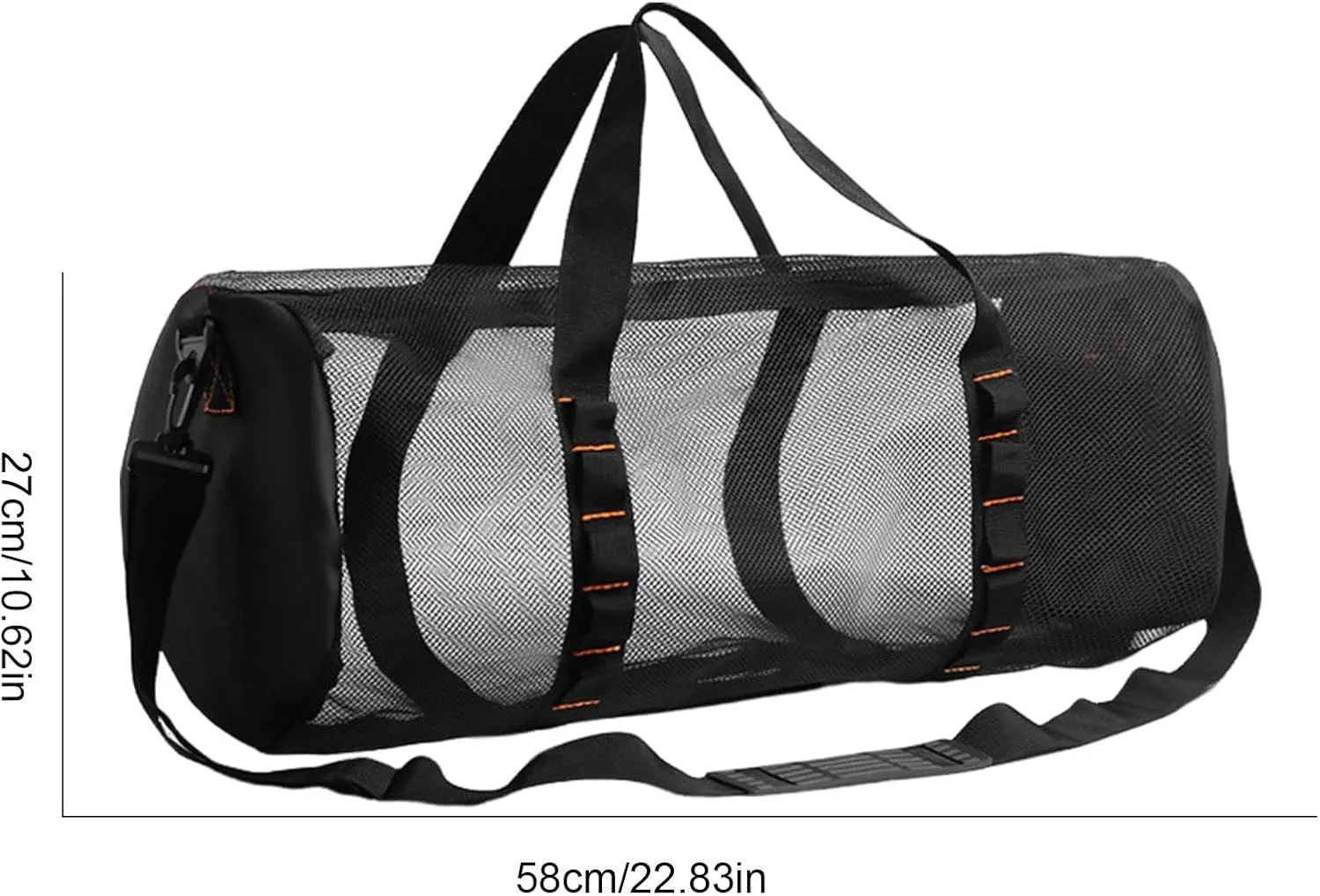 Extra Large Mesh Beach Dive Bag, Mesh Duffle Bag with Zipper and Adjustable Shoulder Strap, Dive Bag for Scuba, Oversized Beach Gym Bag for Snorkeling, Spearfishing, Freediving