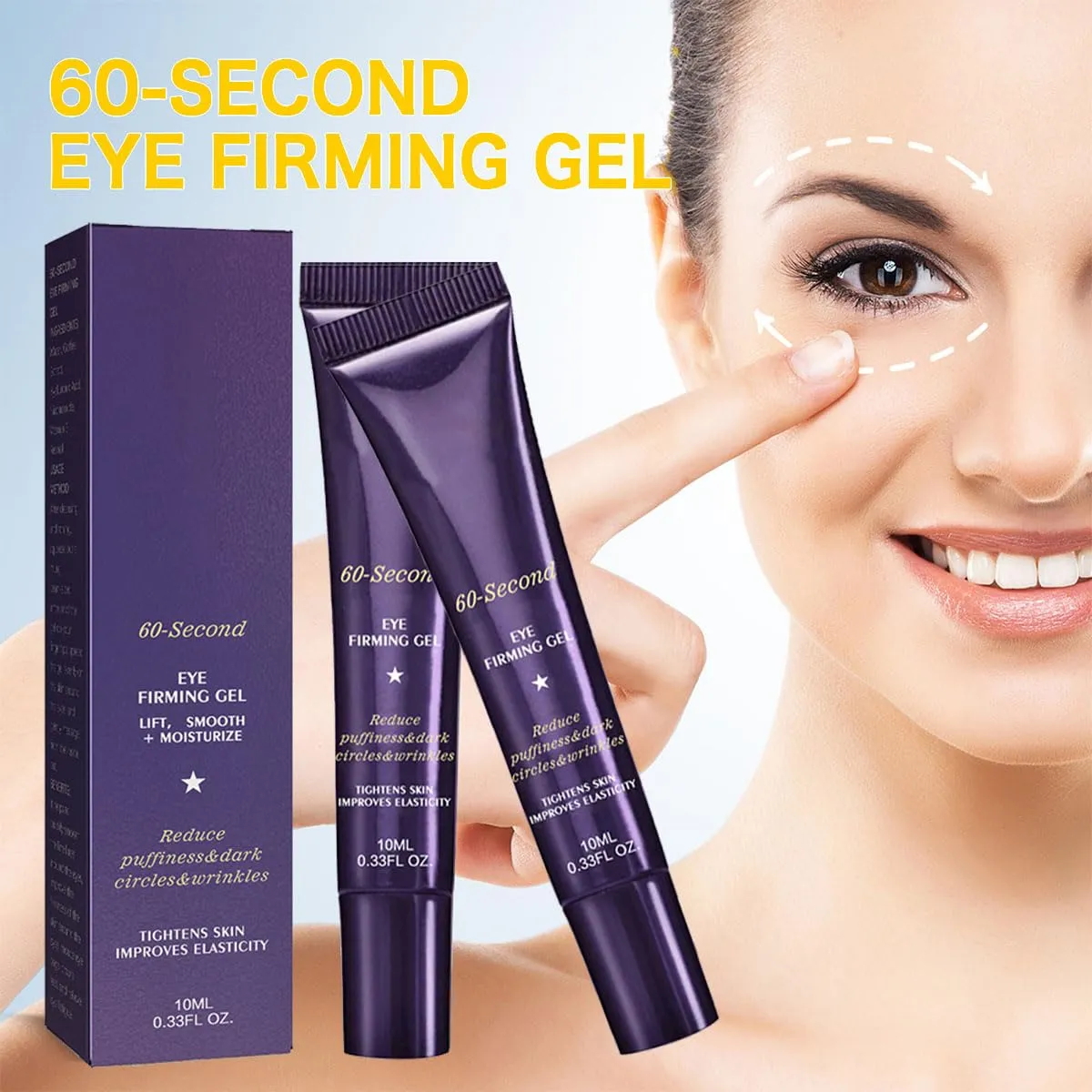 Eye Age-Defying Tinted Firming Gel,Reduce Eye Skin Problems,Firming Eye Skin,Smooth Fine Lines and Hydrate Eye Area (2pcs)