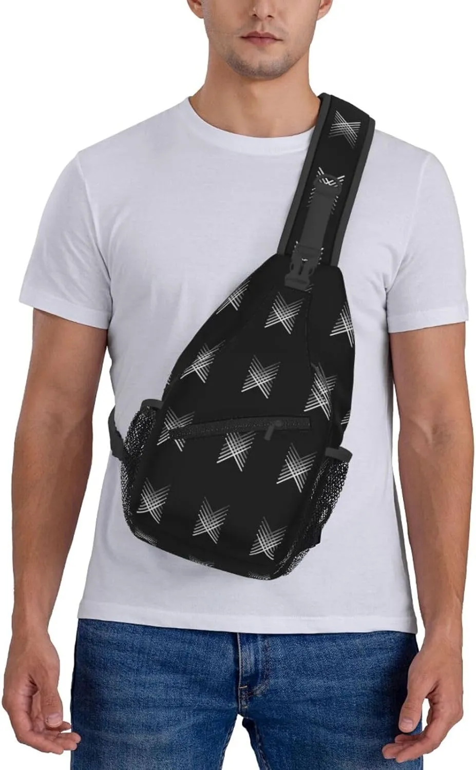 Fading Percussion Drum Sticks Sling Bag Crossbody Backpack Shoulder Casual Daypack Bag for Men Women