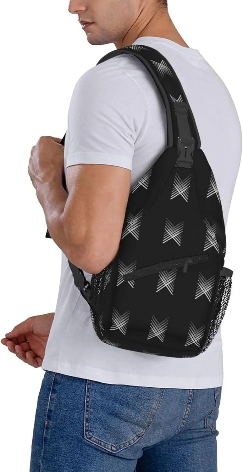 Fading Percussion Drum Sticks Sling Bag Crossbody Backpack Shoulder Casual Daypack Bag for Men Women