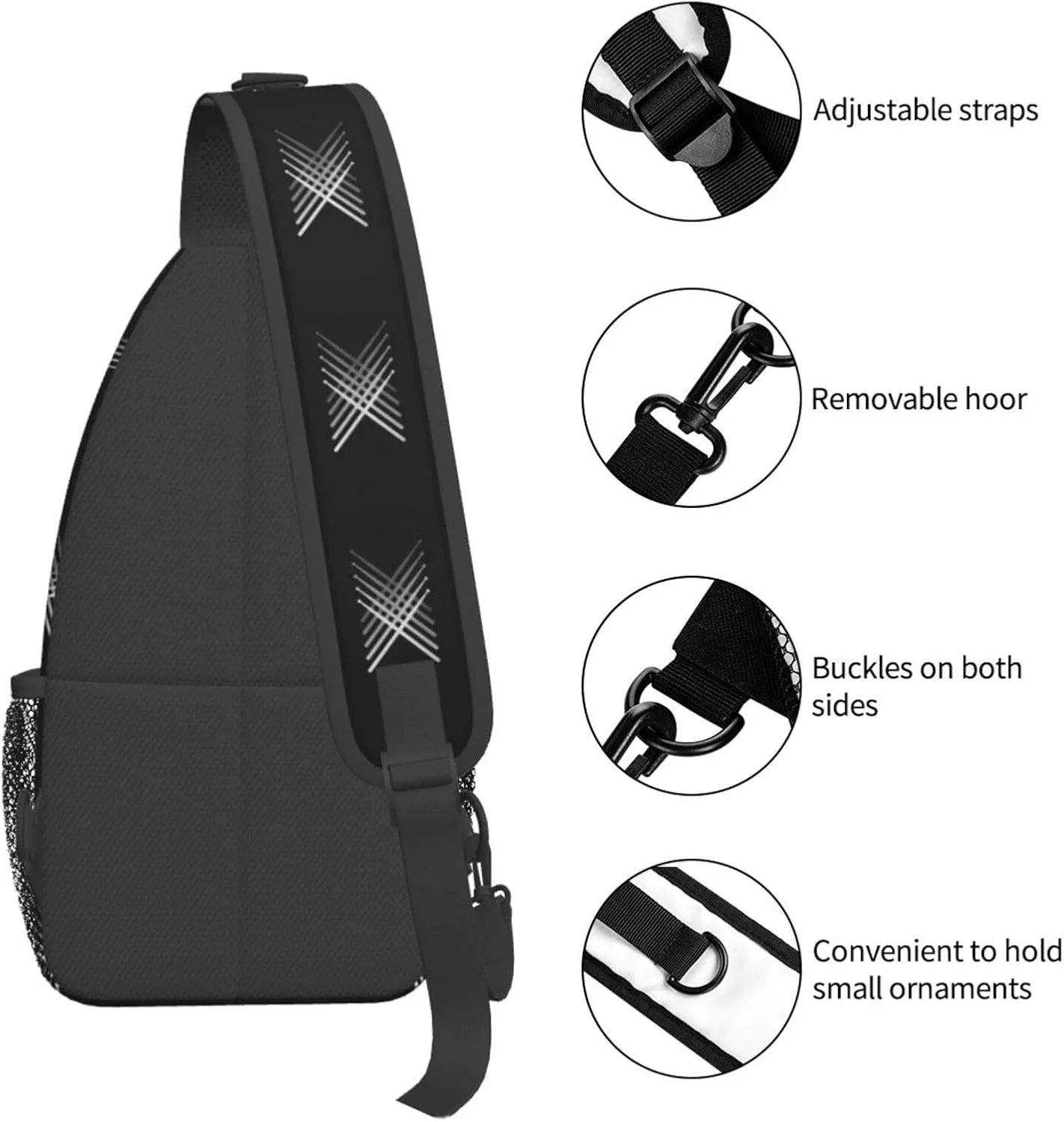 Fading Percussion Drum Sticks Sling Bag Crossbody Backpack Shoulder Casual Daypack Bag for Men Women
