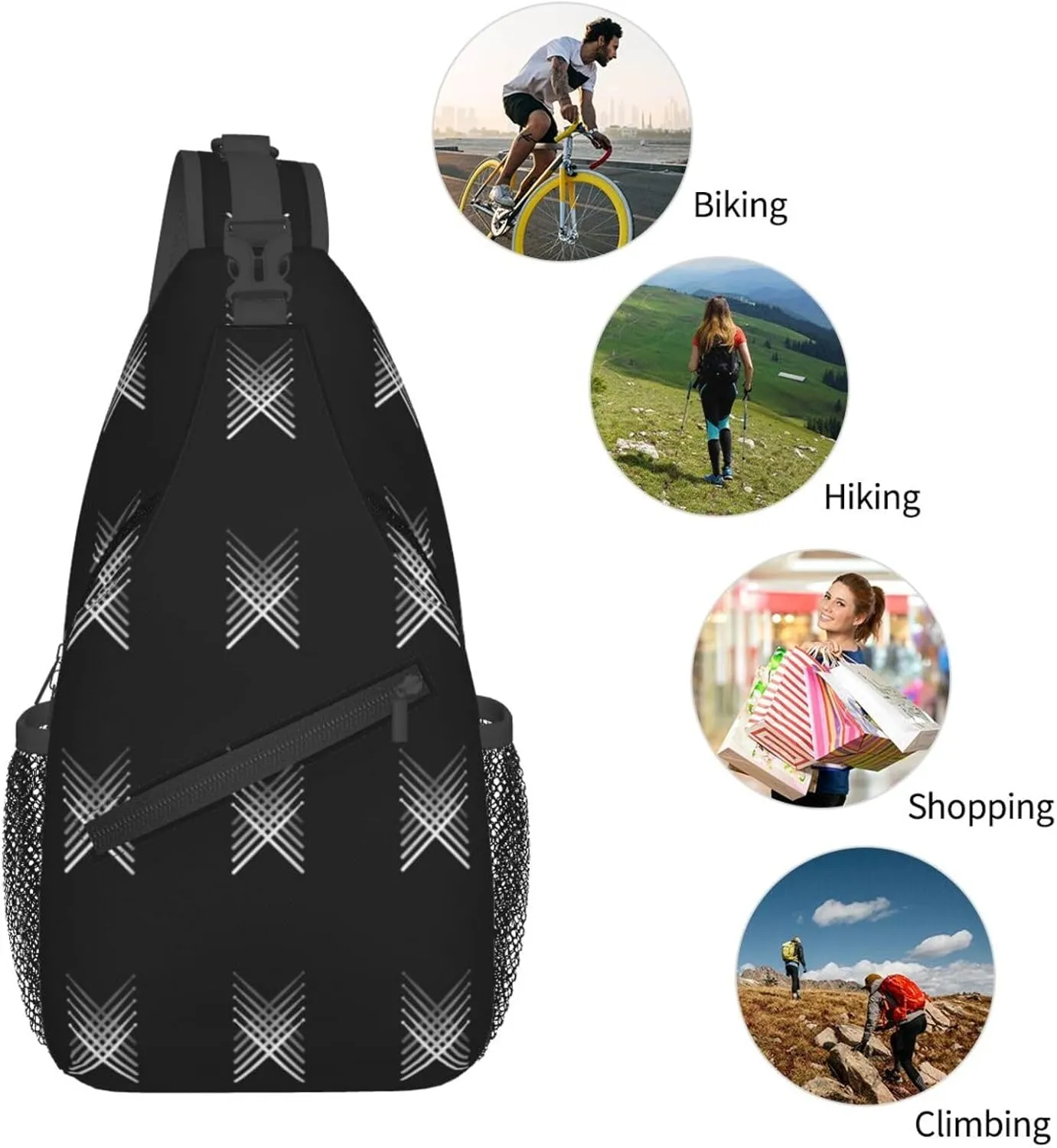 Fading Percussion Drum Sticks Sling Bag Crossbody Backpack Shoulder Casual Daypack Bag for Men Women