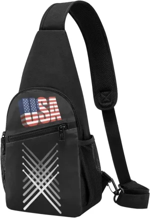 Fading Percussion Drum Sticks，Fashion One-Shoulder Bag，Anti-Theft Crossbody Shoulder Chest Bag