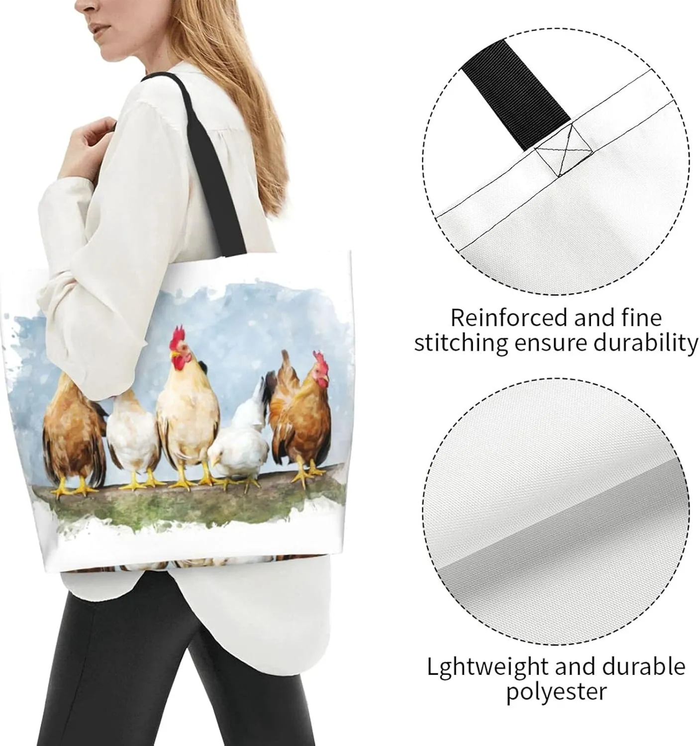 Famame Canvas Tote Bag Large Women Casual Shoulder Bag Handbag Reusable Multipurpose Shopping Grocery Bag For Outdoors…