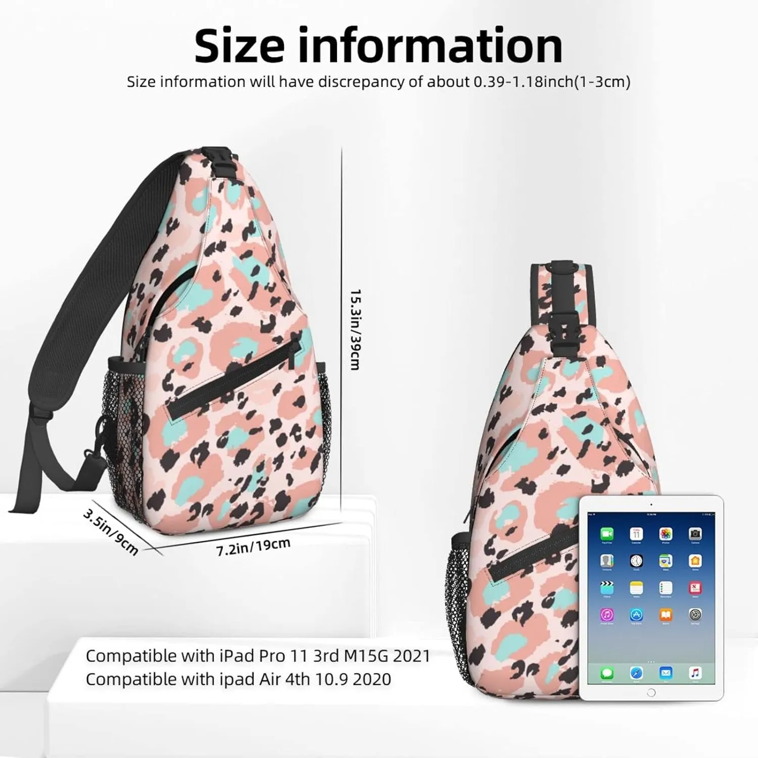 Famame Creative Leopard Rosettes Background Sling Backpack Chest Bag Crossbody Shoulder Bag Gym Cycling Travel Hiking Daypack For Men Women
