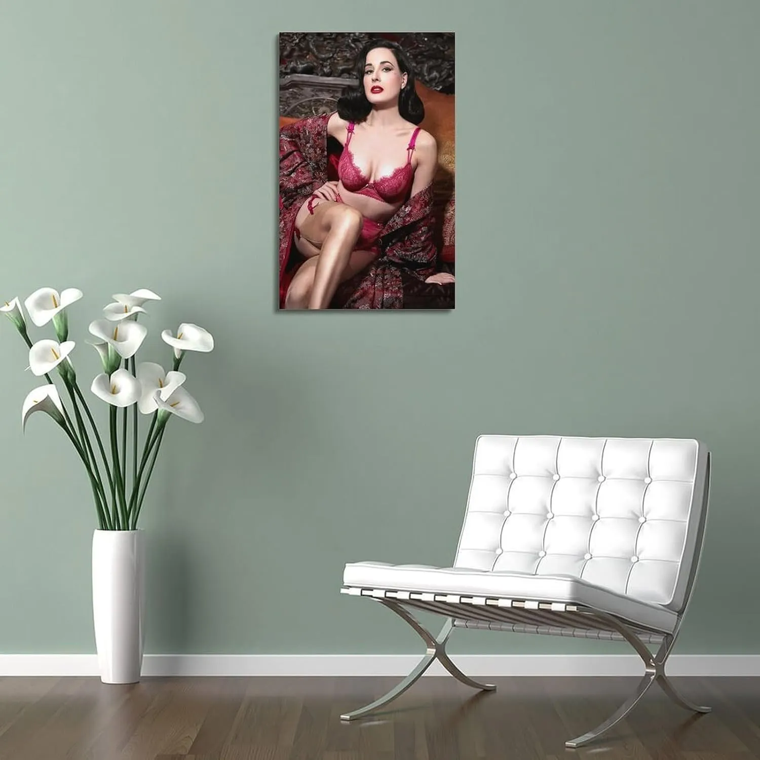 Fangool Hot Girl Bikini Porn Star Posters Dita Von Teese Sexy Poster Boobs Poster for Room Aesthetic Posters for Bedroom，Canvas Art Poster And Wall Art Posters for Room Frame-style 12x18inch(30x45cm)