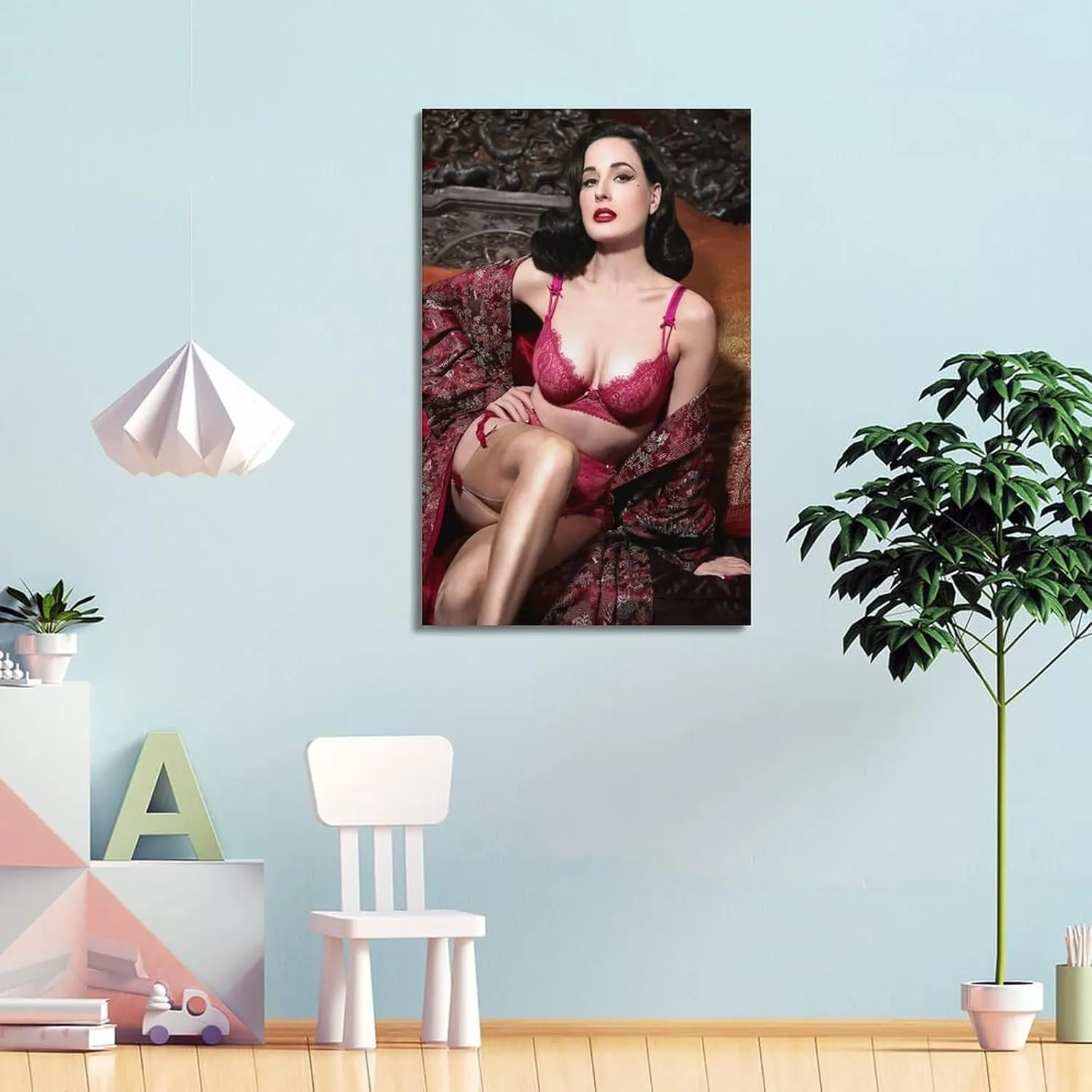 Fangool Hot Girl Bikini Porn Star Posters Dita Von Teese Sexy Poster Boobs Poster for Room Aesthetic Posters for Bedroom，Canvas Art Poster And Wall Art Posters for Room Frame-style 12x18inch(30x45cm)