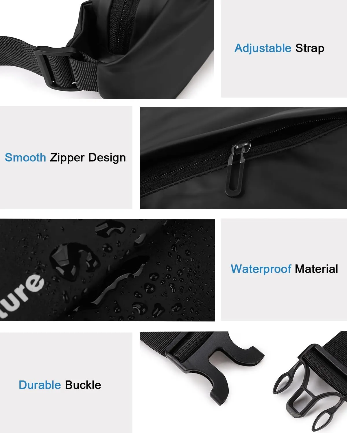 Fanny Pack for Men & Women - Waterproof Anti-Theft Sling Bag with Multiple Pockets, Waist Pack & Crossbody Chest Bag for Travel, Gym, Hiking, Cycling