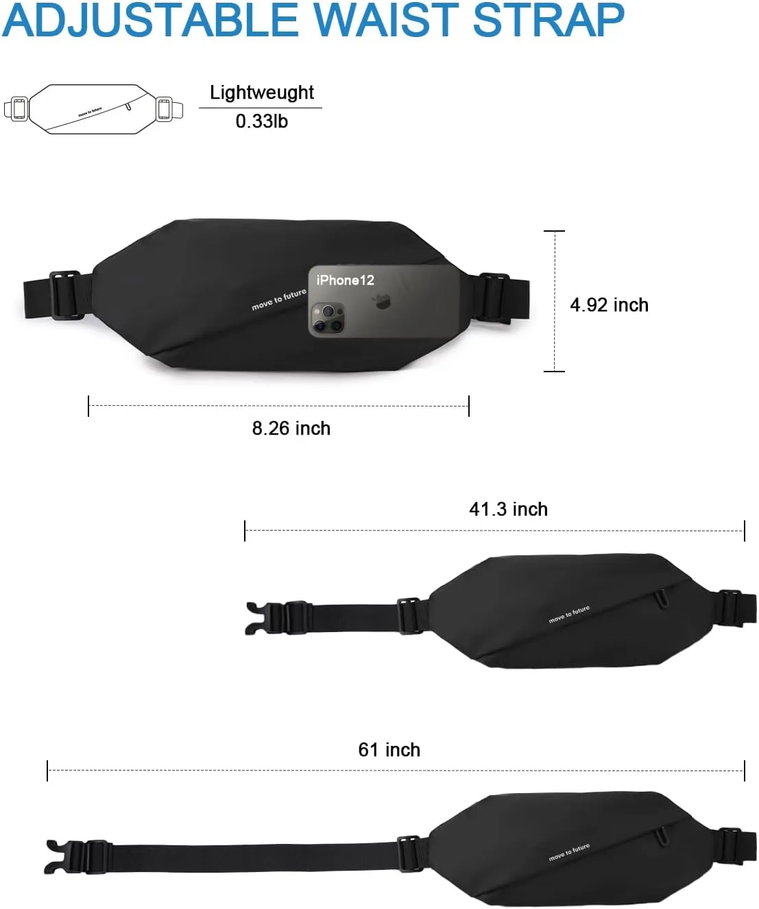 Fanny Pack for Men & Women - Waterproof Anti-Theft Sling Bag with Multiple Pockets, Waist Pack & Crossbody Chest Bag for Travel, Gym, Hiking, Cycling