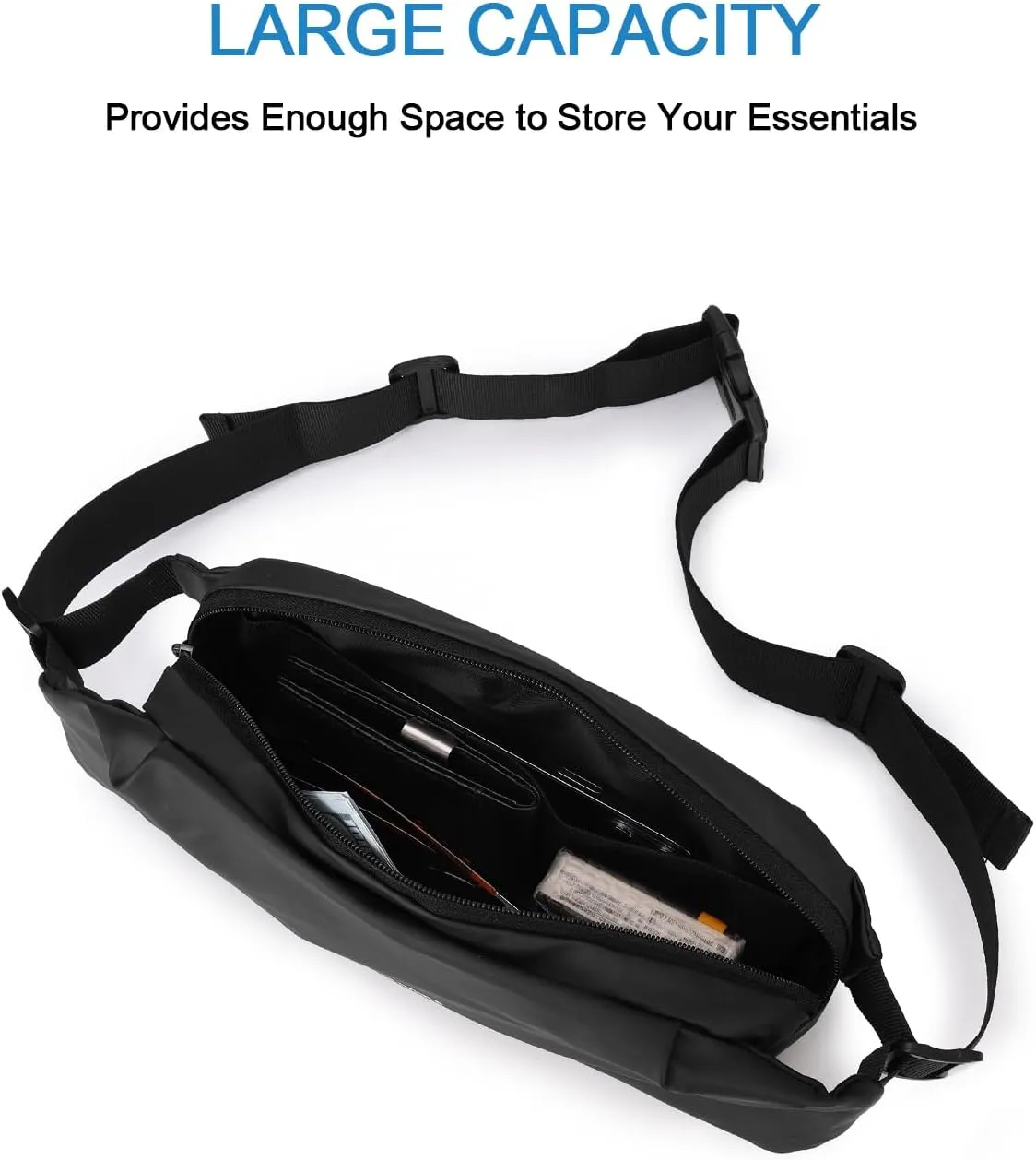 Fanny Pack for Men & Women - Waterproof Anti-Theft Sling Bag with Multiple Pockets, Waist Pack & Crossbody Chest Bag for Travel, Gym, Hiking, Cycling