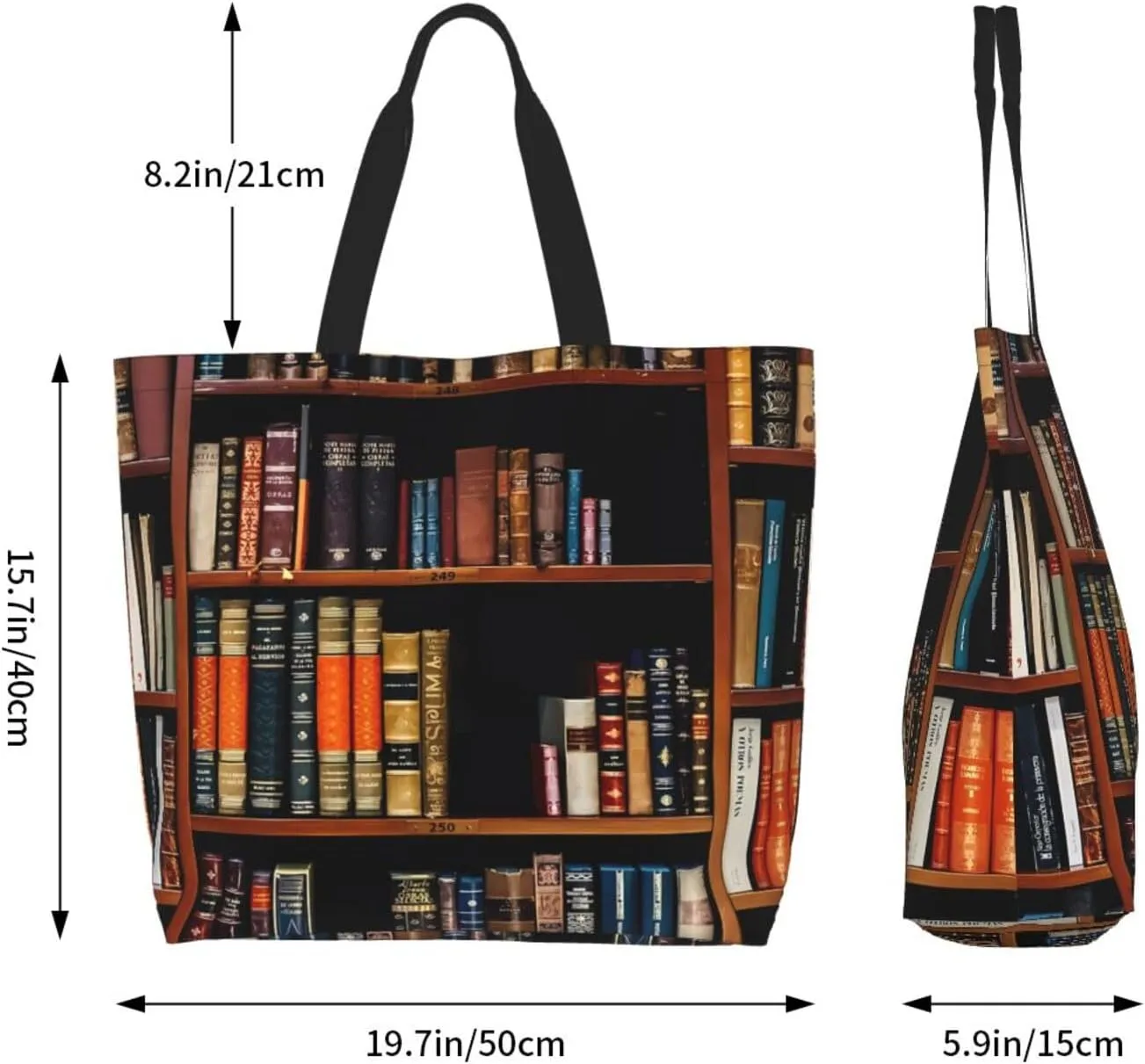 Fantasy Book Shelf Women's Tote Bag Large Capacity Single Shoulder Bags Handbag for Shopping Work