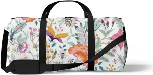 Fantasy Floral Sports Duffel Bag Travel Gym Tote Bags Lightweight Durable Shoulder Strap Waterproof Polyester Outside Mesh Pocket Overnight Trip Duffel Bag for Women Men